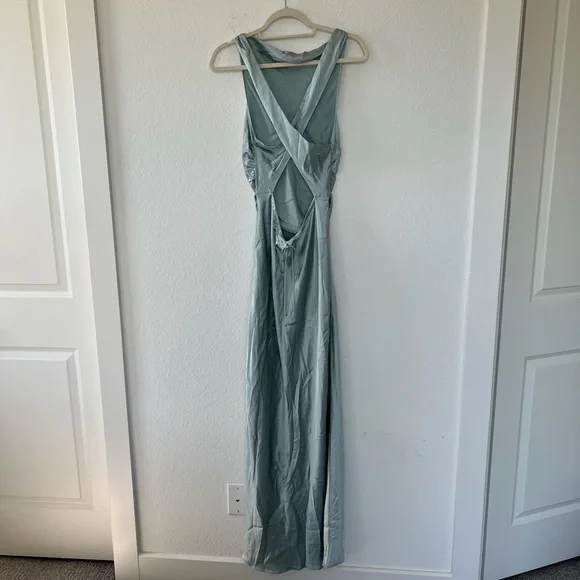 NWT REFORMATION ANAIIS SILK DRESS - AQUAMARINE BLUE
